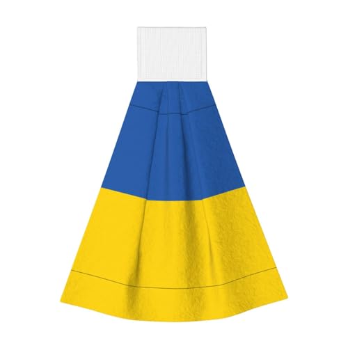 WZYCWB Hängendes Korallen-Fleece-Handtuch, Kinder- und Erwachsenen-Badezimmer- und Küchenhandtuch, Flagge der Ukraine, super saugfähiges Küchentuch von WZYCWB