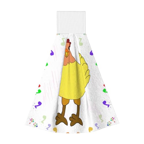 WZYCWB Hängendes Korallen-Fleece-Handtuch, Kinder- und Erwachsenen-Badezimmer- und Küchenhandtuch, singende Henne Super saugfähiges Küchentuch von WZYCWB