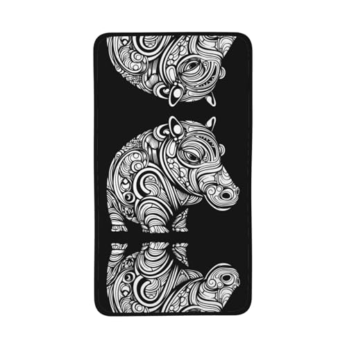 WZYCWB Hippopotamus abstraktes bedrucktes schnelltrocknendes Handtuch, 40,6 x 71,1 cm, saugfähiges Sporthandtuch, geeignet für Reisen, Fitnessstudio, Camping im Freien usw. von WZYCWB