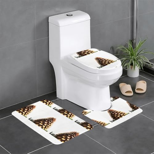 WZYCWB Holografisches Tannenzapfen-Teppich-Set – rutschfeste Schutzmatte für Zuhause, Badezimmer, schnell trocknend und leicht zu reinigen von WZYCWB
