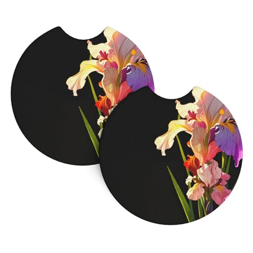 WZYCWB Iris Untersetzer mit Blumenmuster, 2 Stück, 6,9 cm, geeignet für die meisten Autos, LKWs, SUVs WZYCWB Iris Untersetzer mit Blumenmuster, 2 Stück, 6,9 cm, geeignet für die meisten Autos, LKWs, SUVs von WZYCWB