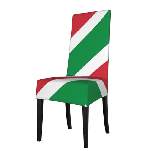 WZYCWB Italienische Flagge, gemustert, dehnbar, Esszimmerstuhlbezug, abnehmbare Schutzhülle, geeignet für Esszimmerstühle mit quadratischer Rückenlehne, Preacherstuhl von WZYCWB