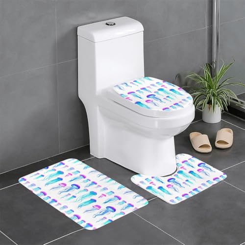 WZYCWB Jellyfish Swarm Bedrucktes Teppich-Set – Anti-Rutsch-Schutzmatte für Zuhause, Badezimmer, schnell trocknend und leicht zu reinigen von WZYCWB