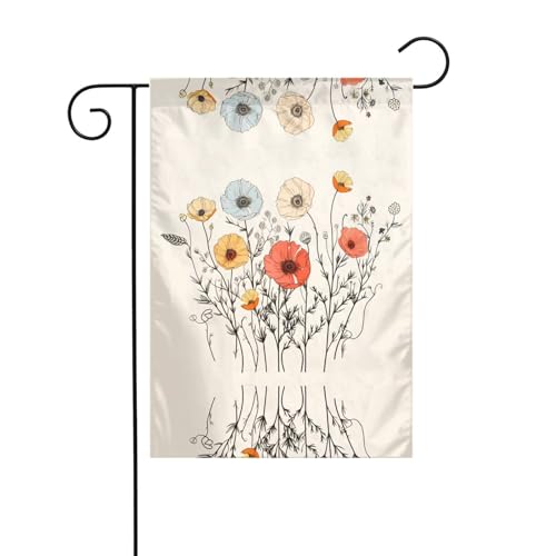 WZYCWB Lineare Blumen-Gartenflagge, 30,5 x 45,7 cm, dekorative hängende Gartenflaggen von WZYCWB