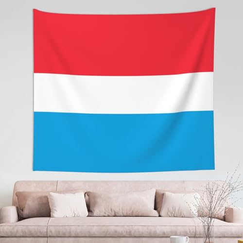 WZYCWB Luxemburger Flagge, gemustert, Wanddekoration, Wandteppich, Mehrzweckwohnheim, Wandbehang, kann als Schlafzimmer oder Wohnzimmer verwendet werden – 152,4 x 130,9 cm von WZYCWB