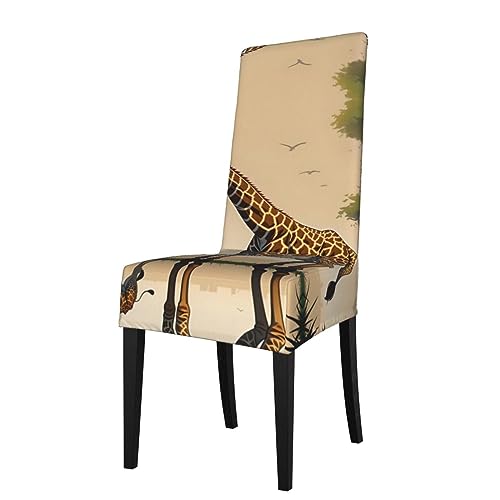 WZYCWB Mutter und Kind Giraffe gemusterte Stretch Esszimmerstuhlhusse, abnehmbare Schutzhülle, geeignet für Esszimmerstühle mit quadratischer Rückenlehne, Preacherstuhl WZYCWB Mutter und Kind Giraffe gemusterte Stretch Esszimmerstuhlhusse, abnehmbare Schutzhülle, geeignet für Esszimmerstühle mit quadratischer Rückenlehne, Preacherstuhl von WZYCWB
