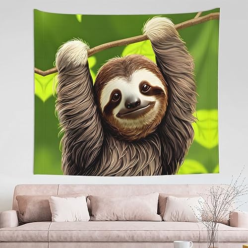 WZYCWB Niedliches Faultier-Wanddekor, Mehrzweck-Wandbehang, kann als Schlafzimmer oder Wohnzimmer verwendet werden – 152,4 x 130,9 cm WZYCWB Niedliches Faultier-Wanddekor, Mehrzweck-Wandbehang, kann als Schlafzimmer oder Wohnzimmer verwendet werden – 152,4 x 130,9 cm von WZYCWB