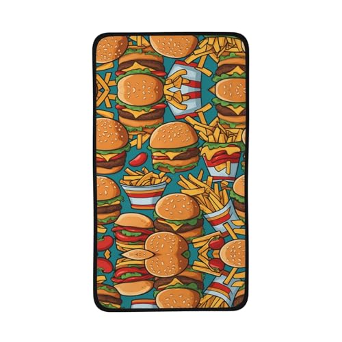 WZYCWB Niedliches schnelltrocknendes Handtuch mit Burger-Pommes-Motiv, 40,6 x 71,1 cm, saugfähiges Sporthandtuch, geeignet für Reisen, Fitnessstudio, Camping im Freien usw. von WZYCWB