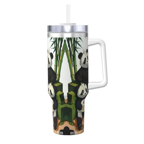 WZYCWB Pandas of Father and Sohn-Eisbecher mit Muster, 1,2 l, doppellagiger Edelstahl-Vakuumbecher, auslaufsicher und tragbar WZYCWB Pandas of Father and Sohn-Eisbecher mit Muster, 1,2 l, doppellagiger Edelstahl-Vakuumbecher, auslaufsicher und tragbar von WZYCWB