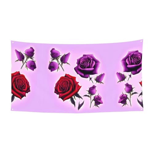 WZYCWB Party-Banner mit roten und violetten Rosen, geeignet für Geburtstagsfeiern oder Feiertagsdekorationen WZYCWB Party-Banner mit roten und violetten Rosen, geeignet für Geburtstagsfeiern oder Feiertagsdekorationen von WZYCWB