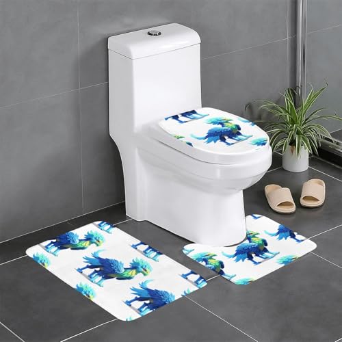 WZYCWB Pixel Griffin Bedrucktes Teppich-Set – Anti-Rutsch-Schutzmatte für Zuhause, Badezimmer, schnell trocknend und leicht zu reinigen von WZYCWB
