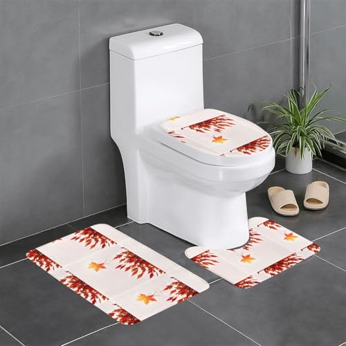 WZYCWB Pixelated Maple Printed Carpet Set - Anti-Rutsch-Schutzmatte für Zuhause Badezimmer, schnell trocknend und leicht zu reinigen von WZYCWB