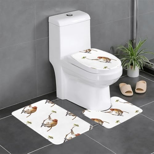 WZYCWB Proboscis Monkey Bedrucktes Teppich-Set - Anti-Rutsch-Schutzmatte für Zuhause Badezimmer, schnell trocknend und leicht zu reinigen von WZYCWB