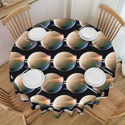 WZYCWB Runde Glaskugel-Tischdecke, rund, Spitze, 152,4 cm Durchmesser, waschbare Tischdecke, geeignet für Restaurants, Partys, Picknicks, Versammlungen von WZYCWB