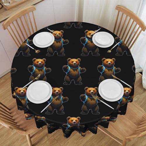 WZYCWB Runde Spitzentischdecke mit Karabinerbär, 152,4 cm Durchmesser, waschbare Tischdecke, geeignet für Restaurants, Partys, Picknicks, Versammlungen von WZYCWB
