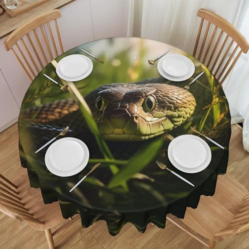 WZYCWB Runde Spitzentischdecke mit Schlangenmuster, 152,4 cm Durchmesser, waschbare Tischdecke, geeignet für Restaurants, Partys, Picknicks, Versammlungen von WZYCWB
