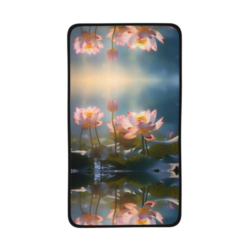 WZYCWB Schnell trocknendes Handtuch mit Blumenmotiv Lotus, 40,6 x 71,1 cm, saugfähiges Sporthandtuch, geeignet für Reisen, Fitnessstudio, Camping im Freien usw. von WZYCWB