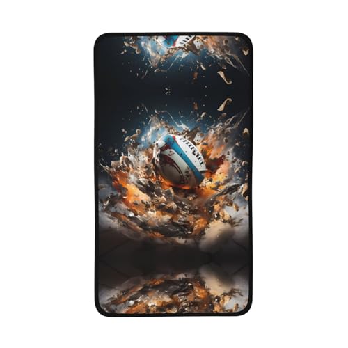 WZYCWB Schnell trocknendes Handtuch mit Rugby auf Feuer, 40,6 x 71,1 cm, saugfähiges Sporthandtuch, geeignet für Reisen, Fitnessstudio, Camping im Freien usw. von WZYCWB