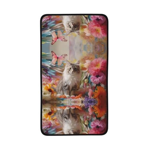 WZYCWB Schnell trocknendes Handtuch mit sitzender grauer Katze, 40,6 x 71,1 cm, saugfähiges Sporthandtuch, geeignet für Reisen, Fitnessstudio, Camping im Freien usw. von WZYCWB