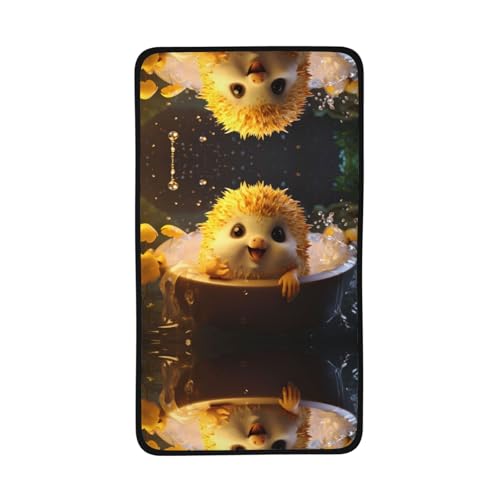 WZYCWB Schnelltrocknendes Handtuch mit Igel im Schaumbad, 40,6 x 71,1 cm, saugfähiges Sporthandtuch, geeignet für Reisen, Fitnessstudio, Camping im Freien usw. von WZYCWB