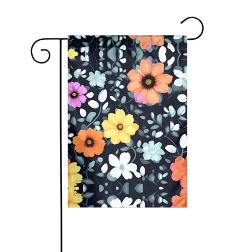 WZYCWB Schöne bunte Blumen Gartenflaggen – 30,5 x 45,7 cm, dekorative Gartenflaggen zum Aufhängen von WZYCWB