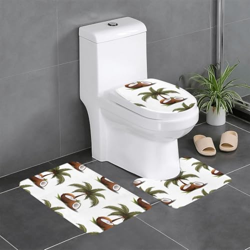 WZYCWB Schönes bedrucktes Teppich-Set mit Kokospalmen – rutschfeste Schutzmatte für Zuhause, Badezimmer, schnell trocknend und leicht zu reinigen WZYCWB Schönes bedrucktes Teppich-Set mit Kokospalmen – rutschfeste Schutzmatte für Zuhause, Badezimmer, schnell trocknend und leicht zu reinigen von WZYCWB