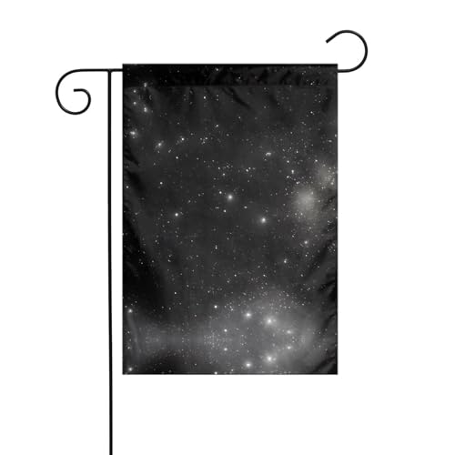 WZYCWB Schwarz-weiße Galaxie-Gartenflaggen – 30,5 x 45,7 cm, dekorative Gartenflaggen zum Aufhängen von WZYCWB
