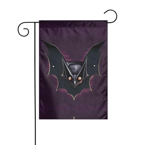 WZYCWB Schwarze Geisterfledermaus-Gartenflagge, 30,5 x 45,7 cm, dekorative Gartenflaggen zum Aufhängen von WZYCWB