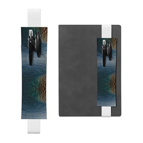 WZYCWB Seeblaue Wasserwellen-Tagebuch-Federmäppchen, PVC-Stifthalter und Stifthalter mit Gummibändern und Lesezeichen sind die beste Geschenkwahl. von WZYCWB