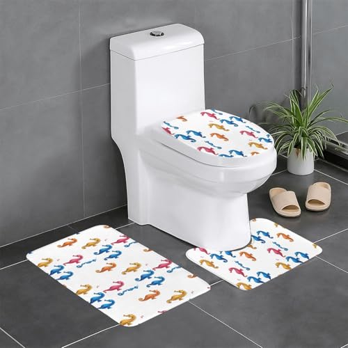 WZYCWB Seepferdchen im bedruckten Teppich-Set – rutschfeste Schutzmatte für Zuhause, Badezimmer, schnell trocknend und leicht zu reinigen von WZYCWB