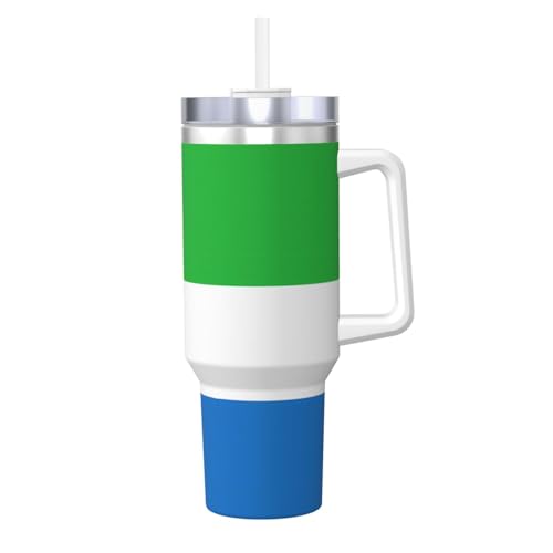 WZYCWB Sierra Leone Eisbecher mit Flaggenmuster – 1,2 l doppellagiger Edelstahl-Vakuumbecher, auslaufsicher und tragbar von WZYCWB