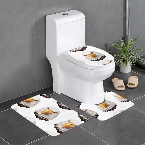 WZYCWB Stern Weißkopfseeadler bedrucktes Teppich-Set - Anti-Rutsch-Schutzmatte für Zuhause Badezimmer, schnell trocknend und leicht zu reinigen WZYCWB Stern Weißkopfseeadler bedrucktes Teppich-Set - Anti-Rutsch-Schutzmatte für Zuhause Badezimmer, schnell trocknend und leicht zu reinigen von WZYCWB