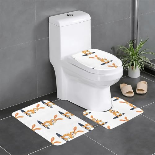 WZYCWB Teppich-Set mit gelbem Hasen-Motiv, rutschfeste Schutzmatte für Zuhause, Badezimmer, schnell trocknend und leicht zu reinigen WZYCWB Teppich-Set mit gelbem Hasen-Motiv, rutschfeste Schutzmatte für Zuhause, Badezimmer, schnell trocknend und leicht zu reinigen von WZYCWB