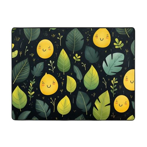 WZYCWB Teppich mit Blattlächelmuster, 160 x 121,9 cm, rutschfeste Teppiche, geeignet für Wohnzimmer oder Büro WZYCWB Teppich mit Blattlächelmuster, 160 x 121,9 cm, rutschfeste Teppiche, geeignet für Wohnzimmer oder Büro von WZYCWB