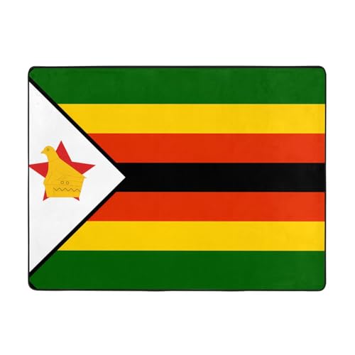 WZYCWB Teppich mit Flagge von Simbabwe, 160 x 122 cm, rutschfeste Teppiche, geeignet für Wohnzimmer oder Büro von WZYCWB