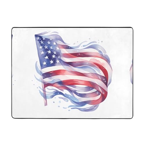 WZYCWB Teppich mit amerikanischer Flagge, 160 x 121,9 cm, rutschfeste Teppiche, geeignet für Wohnzimmer oder Büro WZYCWB Teppich mit amerikanischer Flagge, 160 x 121,9 cm, rutschfeste Teppiche, geeignet für Wohnzimmer oder Büro von WZYCWB