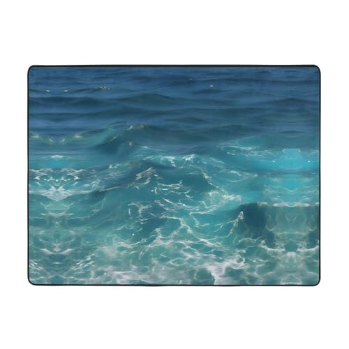 WZYCWB The Deep Ocean Teppich, 160 x 121,9 cm, rutschfeste Teppiche, geeignet für Wohnzimmer oder Büro von WZYCWB