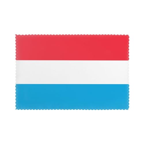 WZYCWB Tischset mit Wärmedämmung, 30,5 x 45,7 cm, Platzsets für Hotel und Bankett, Tischplatte, Luxemburg-Flagge, 6 Stück von WZYCWB