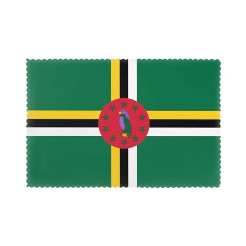 WZYCWB Tischset mit Wärmedämmung, 30,5 x 45,7 cm, für Hotel und Bankett, Tischplatte, Flagge des Commonwealth of Dominica, 6 Stück WZYCWB Tischset mit Wärmedämmung, 30,5 x 45,7 cm, für Hotel und Bankett, Tischplatte, Flagge des Commonwealth of Dominica, 6 Stück von WZYCWB