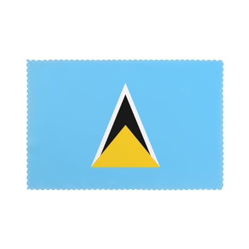 WZYCWB Tischset mit Wärmedämmung, 30,5 x 45,7 cm, für Hotel und Bankett, Tischplatte, Flagge von St. Lucia, 6 Stück von WZYCWB