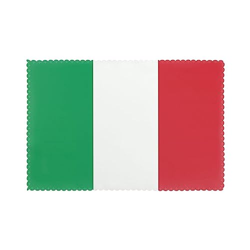 WZYCWB Tischset mit Wärmedämmung, 30,5 x 45,7 cm, für Hotel und Bankett, Tischplatte, Italien-Flagge, 6 Stück von WZYCWB