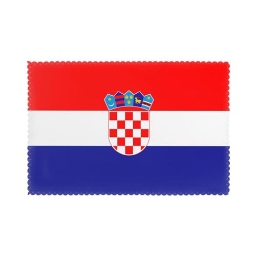 WZYCWB Tischset mit Wärmedämmung, 30,5 x 45,7 cm, für Hotel und Bankett, Tischplatte, Motiv: Flagge der Republik Kroatien, 6 Stück von WZYCWB