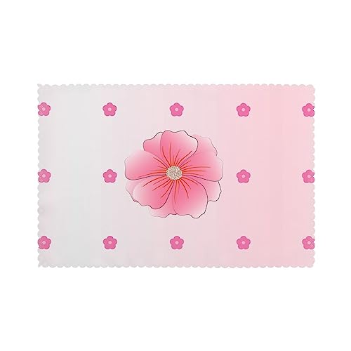 WZYCWB Tischset mit Wärmedämmung, 30,5 x 45,7 cm, für Hotel und Bankett, Tischplatte, blühende Nelken, 6 Stück von WZYCWB