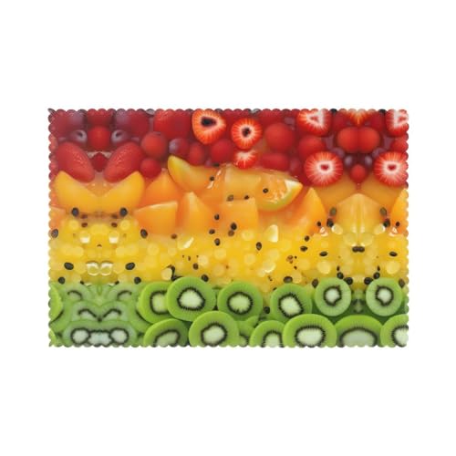 WZYCWB Tischsets mit Wärmedämmung, 30,5 x 45,7 cm, für Hotel und Bankett, Tischplatte, frisches Obst, 6 Stück von WZYCWB
