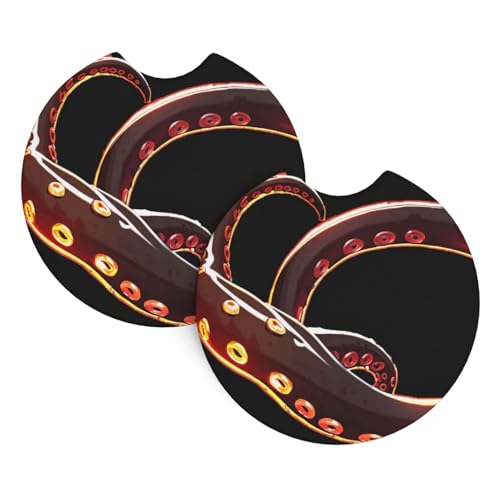 WZYCWB Untersetzer mit Oktopus-Tentakel-Muster, 2 Stück, 6,9 cm, geeignet für die meisten Autos, LKWs, SUVs von WZYCWB