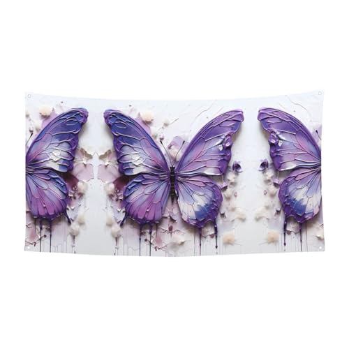 WZYCWB Violettes Ölgemälde Schmetterling Party Banner Party Dekoration Banner geeignet für Geburtstagsfeiern oder Feiertagsdekorationen WZYCWB Violettes Ölgemälde Schmetterling Party Banner Party Dekoration Banner geeignet für Geburtstagsfeiern oder Feiertagsdekorationen von WZYCWB
