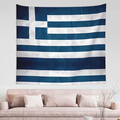 WZYCWB Wandbehang mit griechischer Flagge, gemustert, Mehrzweck-Wandbehang, kann als Schlafzimmer, Wohnzimmer verwendet werden, 152,4 x 130,9 cm WZYCWB Wandbehang mit griechischer Flagge, gemustert, Mehrzweck-Wandbehang, kann als Schlafzimmer, Wohnzimmer verwendet werden, 152,4 x 130,9 cm von WZYCWB