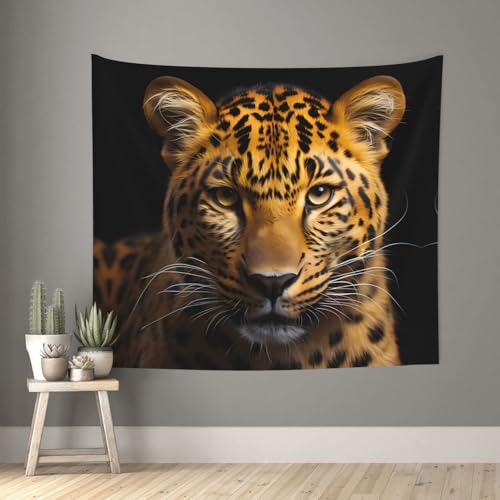 WZYCWB Wandteppich mit tiefäugigem Leopardenmuster, 152,4 x 129,5 cm, für Wohnzimmer und Schlafzimmer, Hintergrund-Wanddekoration von WZYCWB