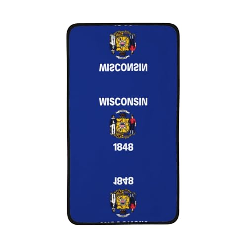 WZYCWB Wisconsin State Flag bedrucktes schnelltrocknendes Handtuch, 40,6 x 71,1 cm, saugfähiges Sporthandtuch, geeignet für Reisen, Fitnessstudio, Camping im Freien usw. von WZYCWB