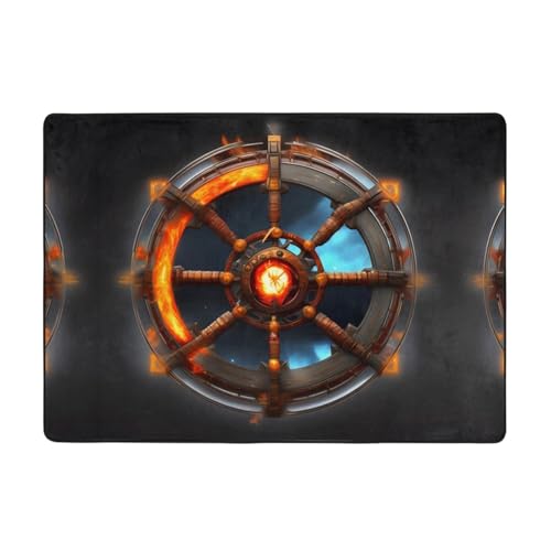 WZYCWB Yin Yang Shield gemusterte Flanell-Bodenmatte, 203 x 147 cm, superweich von WZYCWB